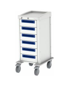 Pegasus Medical CRT-NM39KL-6 39" Bedside Procedure Cart with 6 Soft Closing Drawers & Key Lock