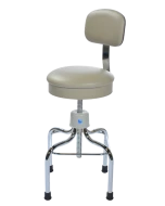 Pedigo P-39-W/C Chrome Stool with Back and Casters